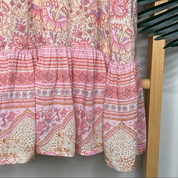 SOLD Spell Poinciana Pink Floral Mini Dress S - Picture 6 of 12